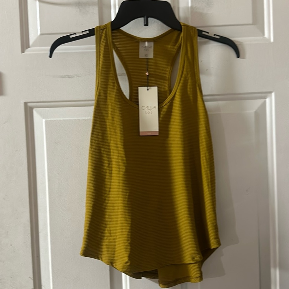 CALIA RUN COLLECTION BROWN RACERBACK TANK: NEW WITH TAGS: SIZE XS